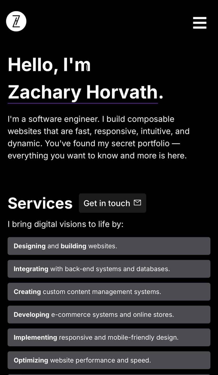 Portfolio development showcase